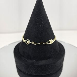Gold Lock & Heart Key Bracelet • 7” + 1” Extender • Hypoallergenic • Valentine’s